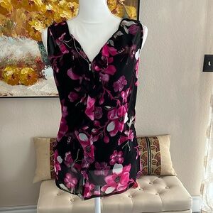 INC International Concepts Zip Trim Mesh Top